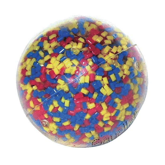 Pelota con granos multicolores