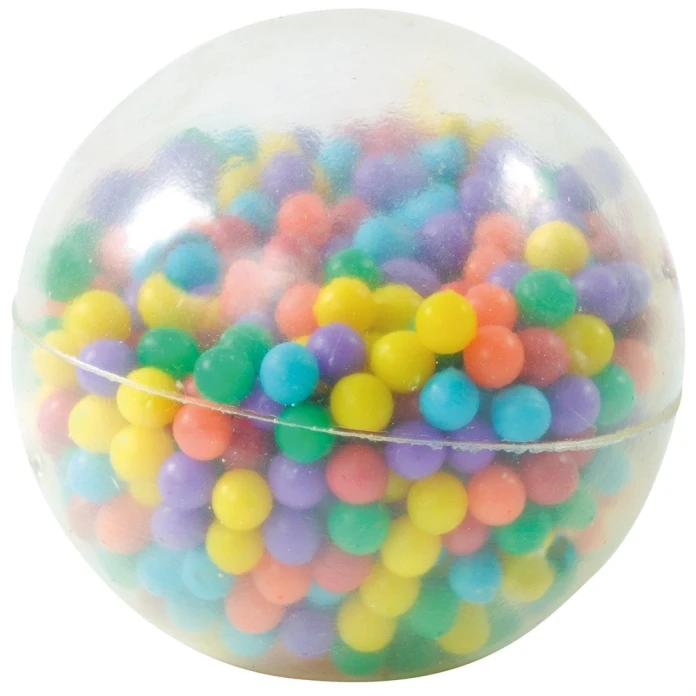 Fidget pelota con canicas multicolores
