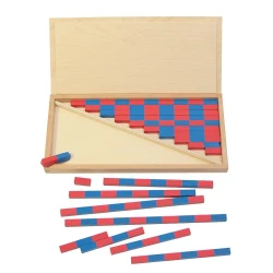 Listones rojos y azules Montessori