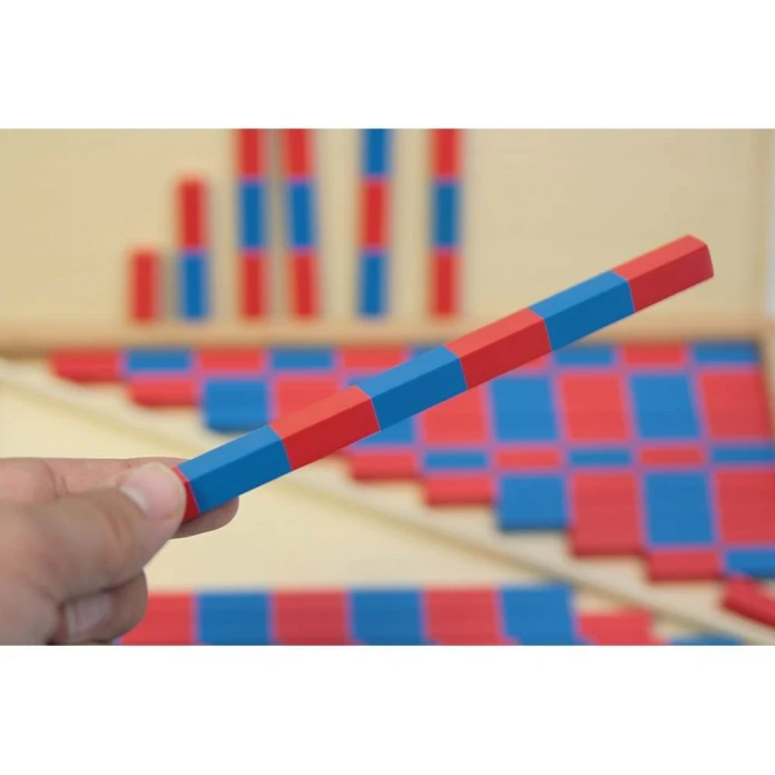 Barras rojas y azules Montessori