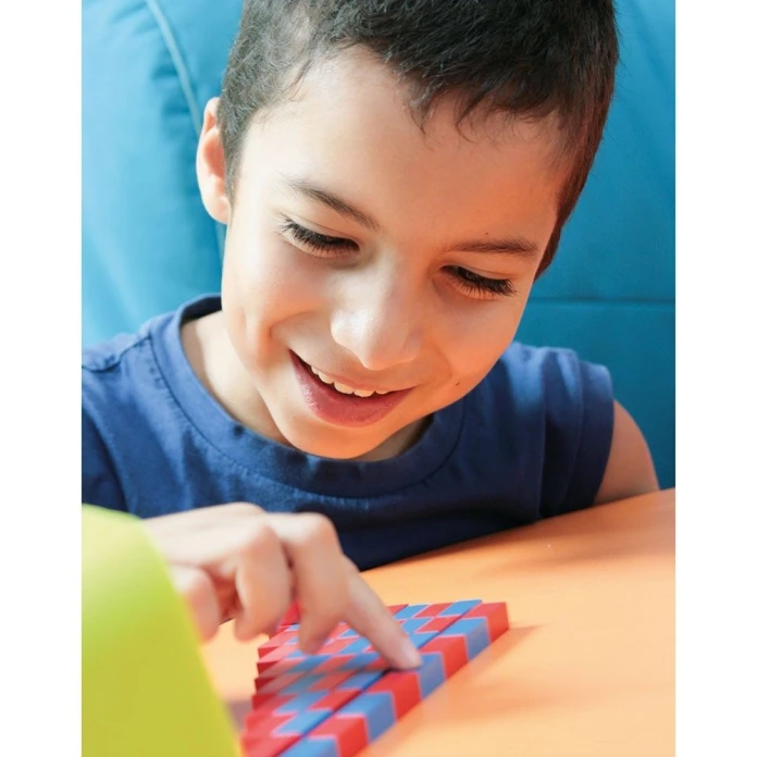 Barras rojas y azules Montessori