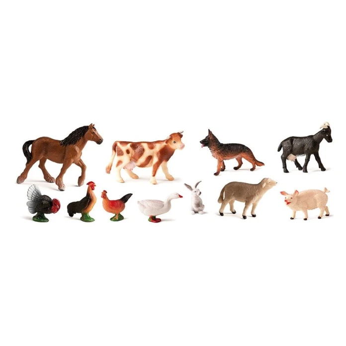 Las figuras de animales de la granja