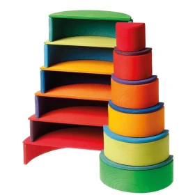 Grandes semicírculos de madera
