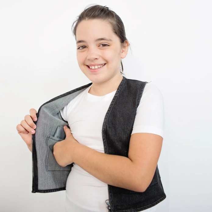 Chaleco elástico vaquero negro con peso