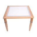 Consola de madera con mesa de luz