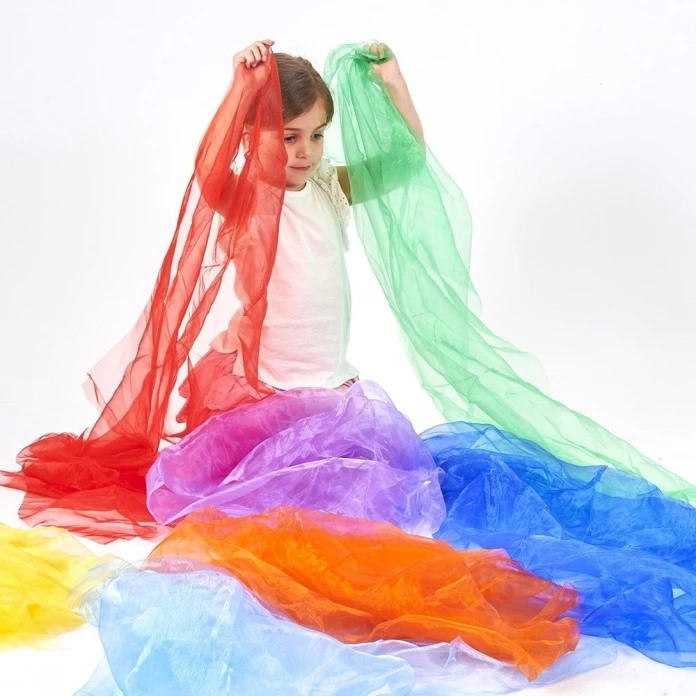Pañuelos arcoíris de organza (pack de 7)