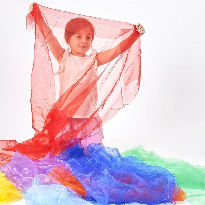 Pañuelos arcoíris de organza (pack de 7)
