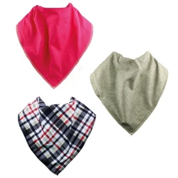 Pañuelos baberos bibbles - tartán/frambuesa/gris