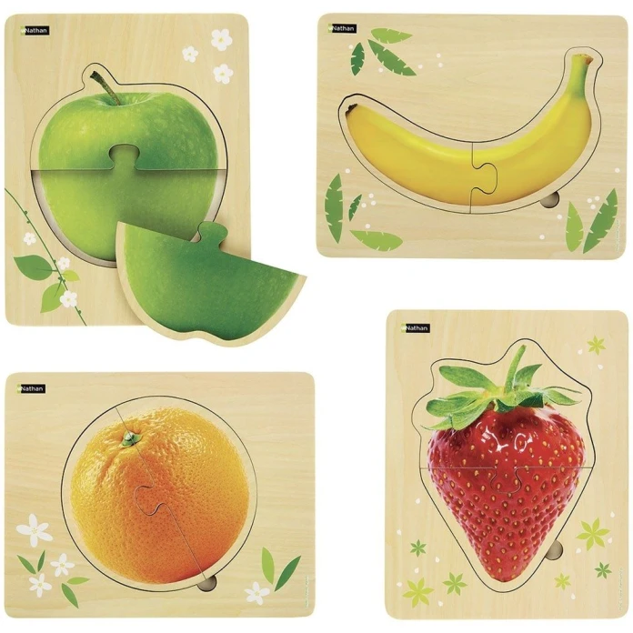 Puzles de madera Frutas pack de 4