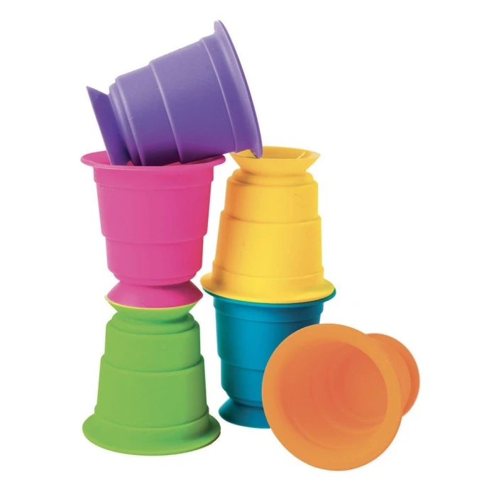 Vasos apilables con ventosa, pack de 6