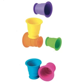 Vasos apilables con ventosa, pack de 6