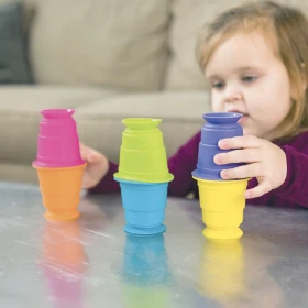 Vasos apilables con ventosa, pack de 6