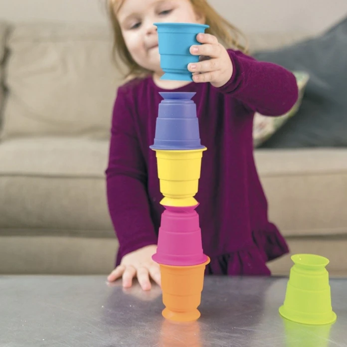 Vasos apilables con ventosa, pack de 6