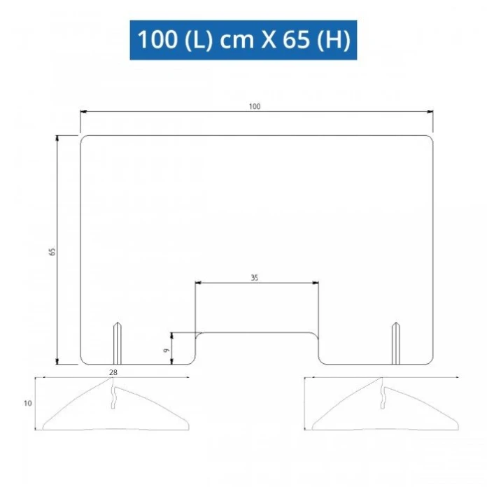 Pantalla de protección de plexiglás