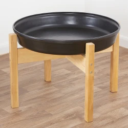 Soporte de madera para bandeja de exploración redonda