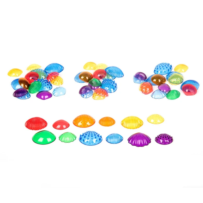 Conchas multicolores táctiles (pack de 108)