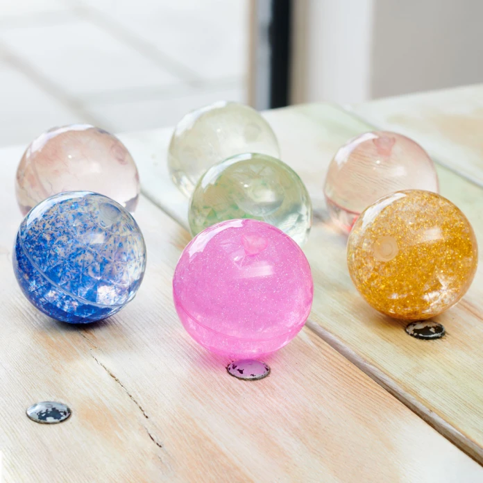 Pelotas con purpurina pack de 7
