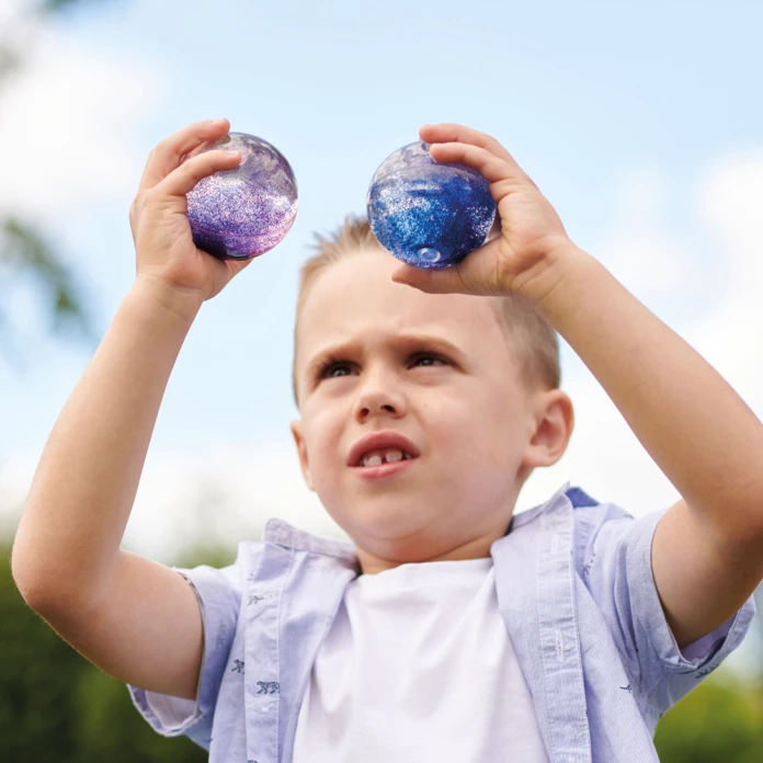 Pelotas con purpurina pack de 7