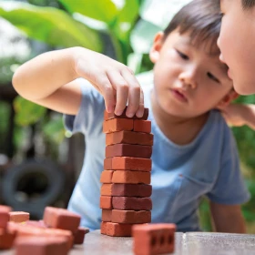 Pequeños ladrillos de construcción naturales