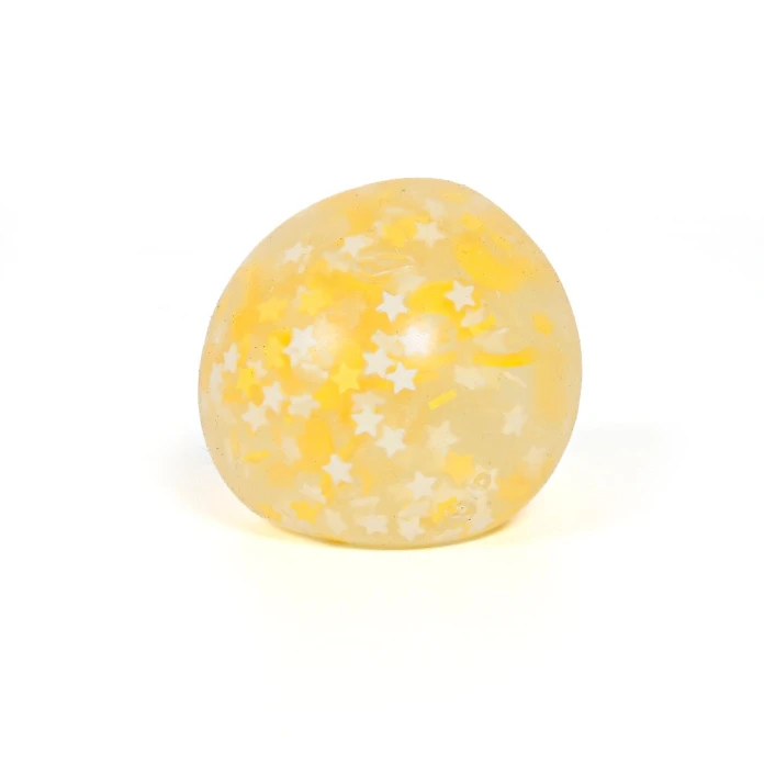 Pelota antiestrés para manipular - Lunas y estrellas fosforescentes