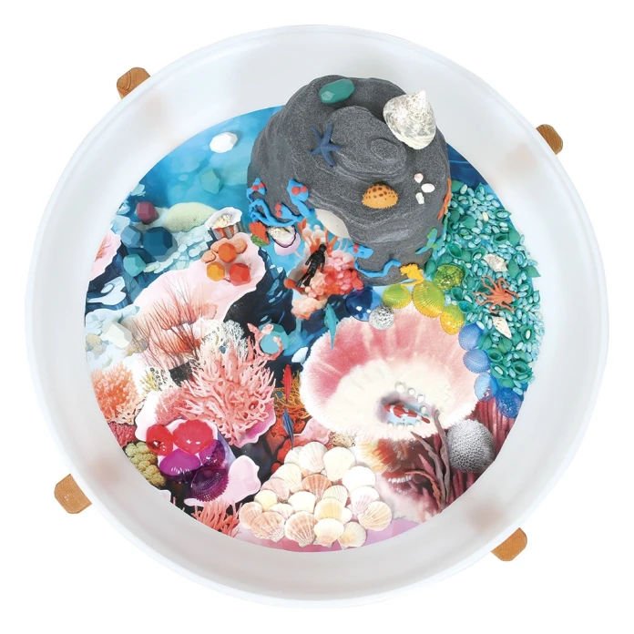 Decoración Arrecife de coral para bandejas de exploración redonda