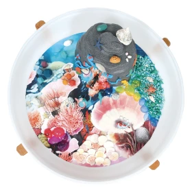 Decoración Arrecife de coral para bandejas de exploración redonda