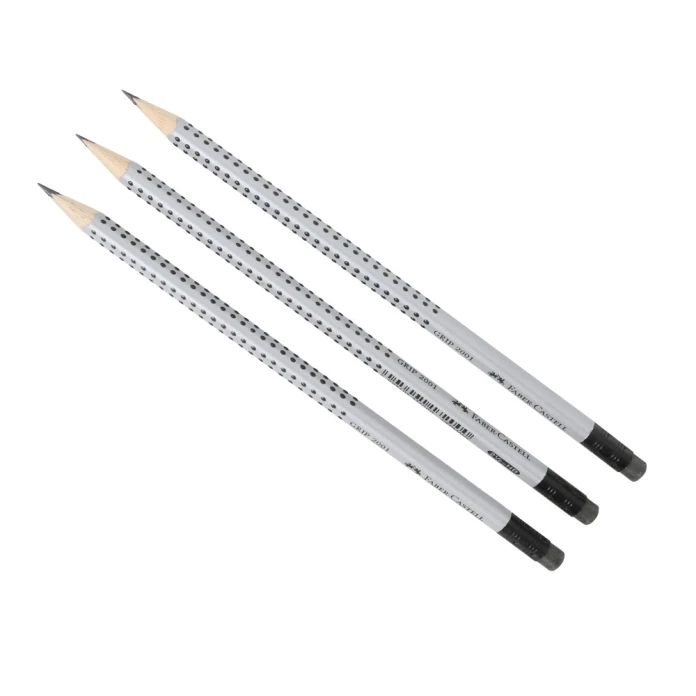 Lápices de grafito GRIP 2001 HB con goma integrada, pack de 3