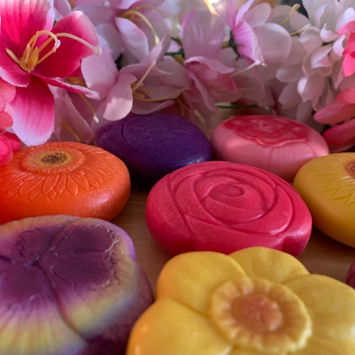 Piedras flores sensoriales x 8