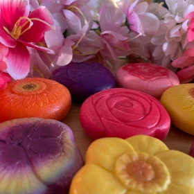 Piedras flores sensoriales x 8