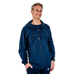 Sudadera con capucha y cremallera adulto - Azul
