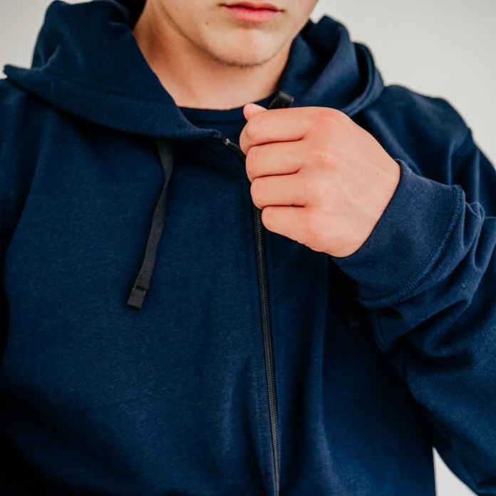 Sudadera con capucha y cremallera adulto - Azul