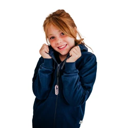 Sudadera con capucha y cremallera infantil - Azul