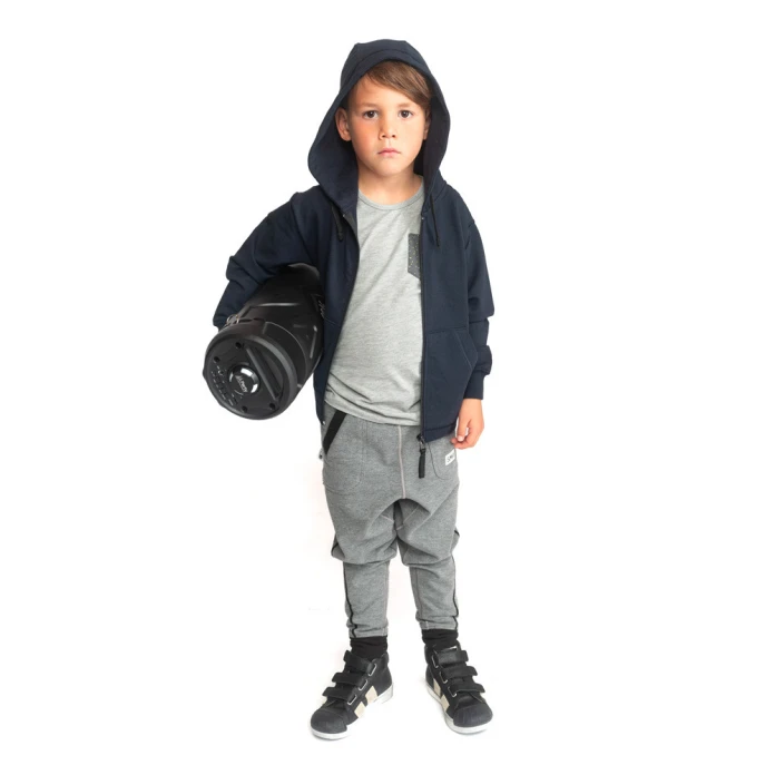 Sudadera con capucha y cremallera niño - Azul