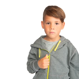 Sudadera con capucha y cremallera para niños - Gris
