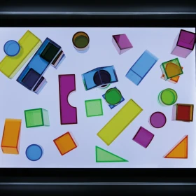 Cubos translúcidos multicolores por 50