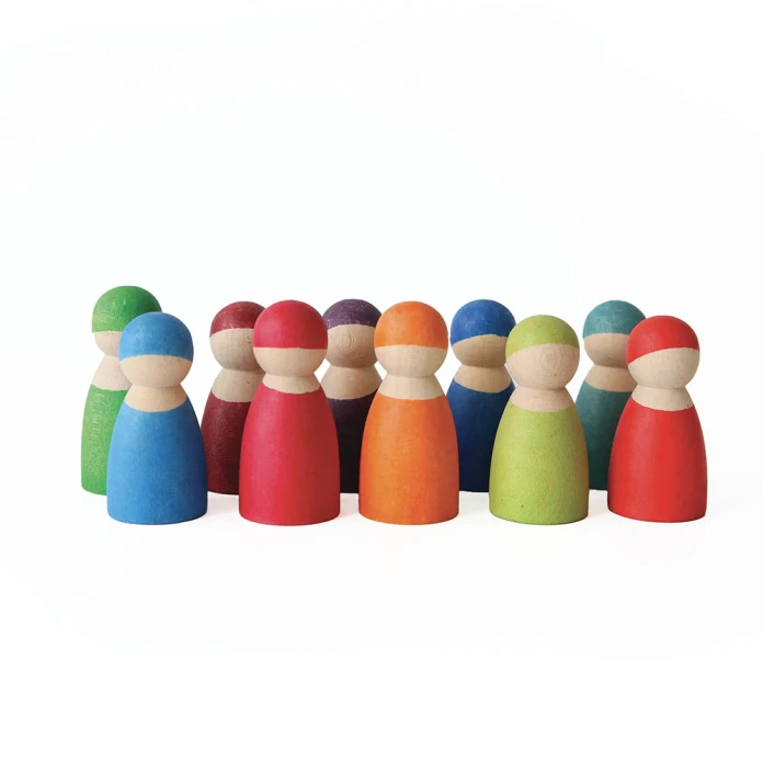 Duendecillos de madera multicolor (pack de 12)
