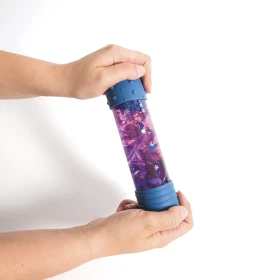 Botella sensorial DIY azul
