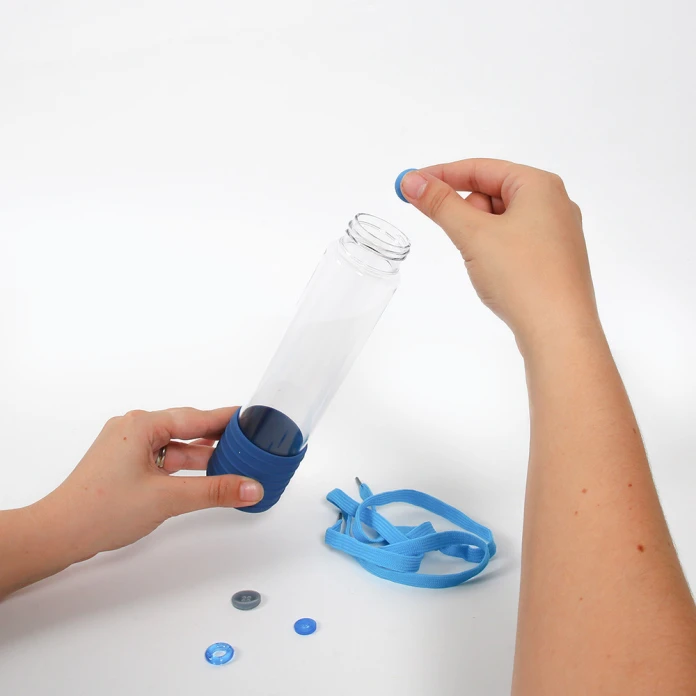 Botella sensorial DIY azul