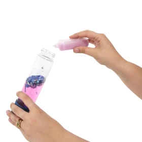 Botella sensorial DIY azul