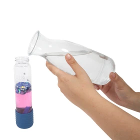 Botella sensorial DIY azul