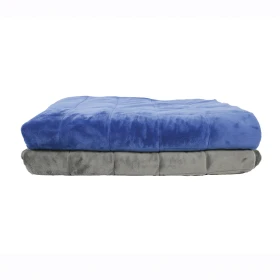 Manta lastrada 100 x 150 cm - 3 kg - azul/gris oscuro