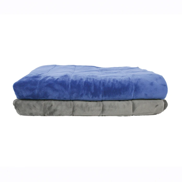 Manta lastrada 100 x 150 cm - 3 kg - gris claro/gris oscuro