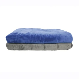Manta lastrada 100 x 150 cm - 3 kg - gris claro/gris oscuro