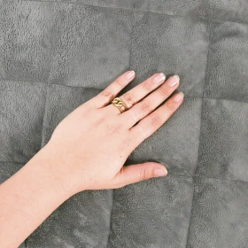 Manta lastrada 100 x 150 cm - 3 kg - gris claro/gris oscuro