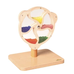 Molinillo de madera – Espejo y canicas