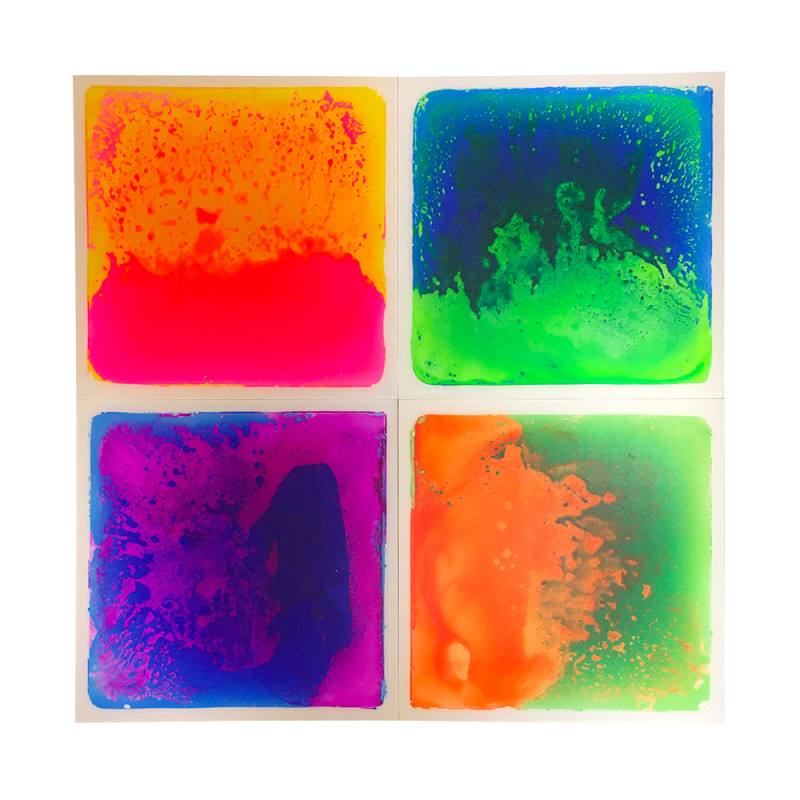 Juego de 4 placas motoras sensoriales UV cuadradas - 40x40cm