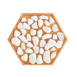 Panel sensorial hexagonal - piedras blancas
