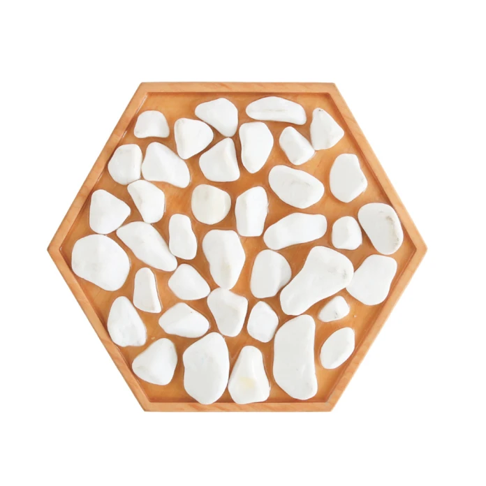 Panel sensorial hexagonal - piedras blancas