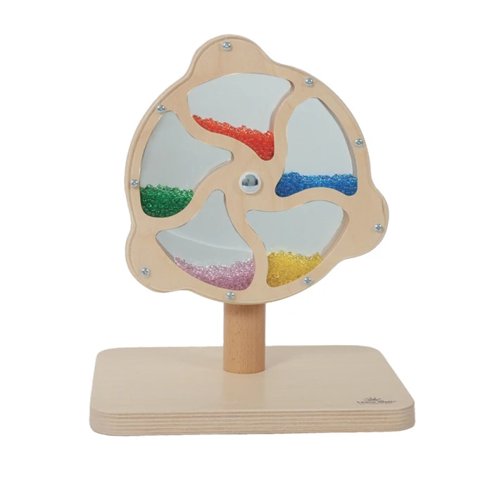 Molinillo de madera – Espejo y canicas