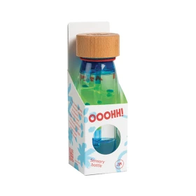 Botella sensorial espiral azul